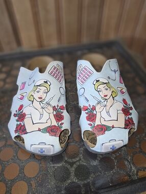 Calceo Blue Nurse Clog Mules 38